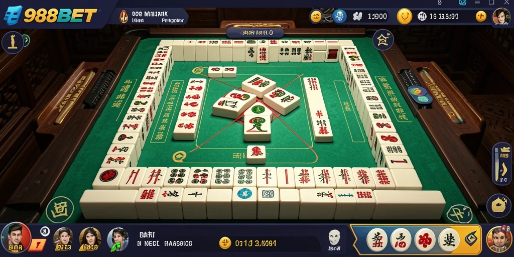 Tampilan gameplay menarik dari 988BET yang menghadirkan Mahjong seru.