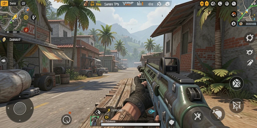 Screenshot gameplay DANAVIP menampilkan aksi menegangkan di medan perang.