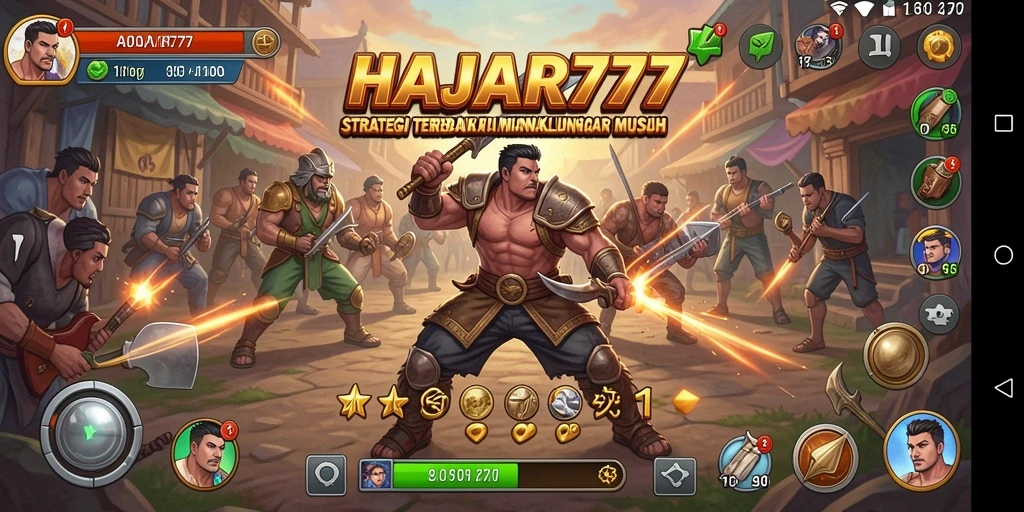 Screenshot gameplay menunjukkan aksi strategi mendebarkan di HAJAR777.