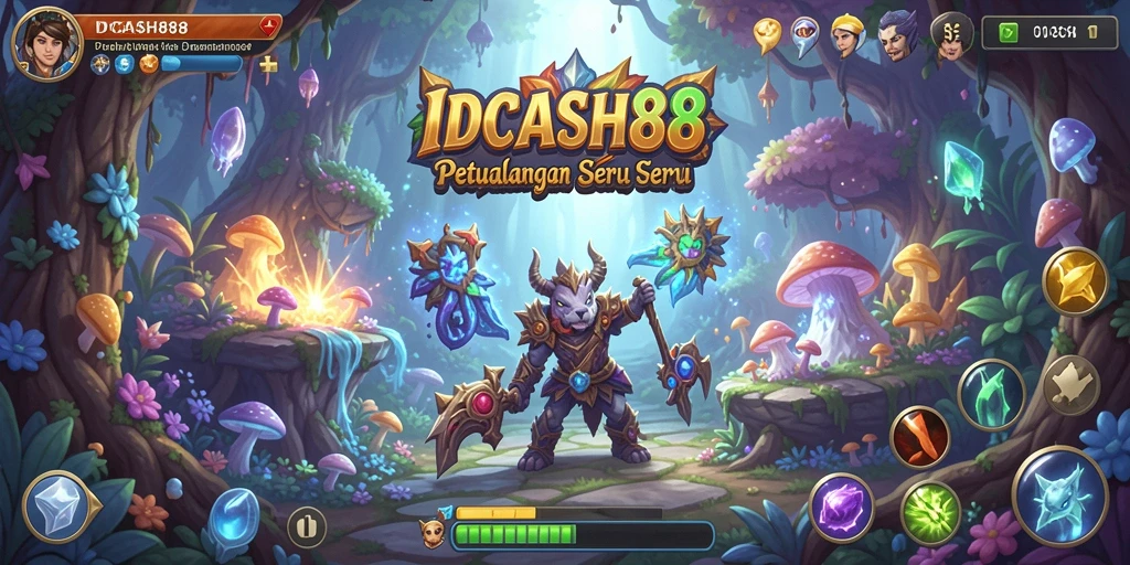 Tampilan gameplay IDCASH88 yang seru dan menantang di dunia petualangan.
