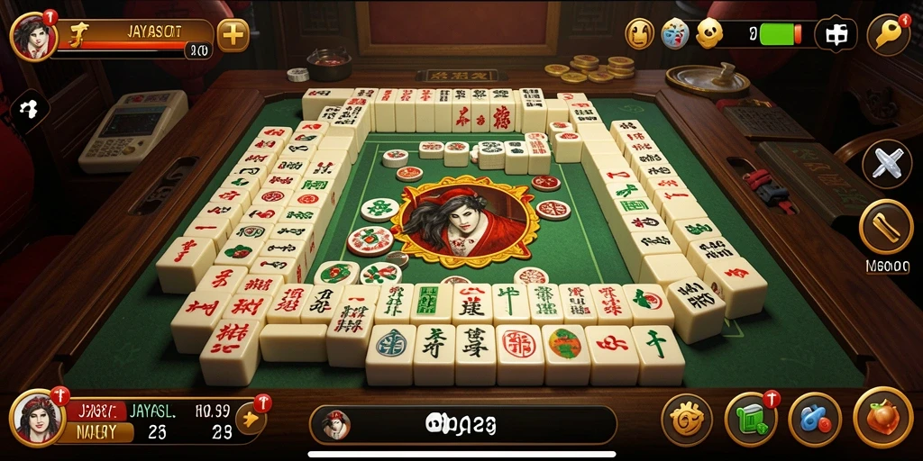 Screenshot menunjukkan gameplay Mahjong yang mengasyikkan di JAYASLOT.