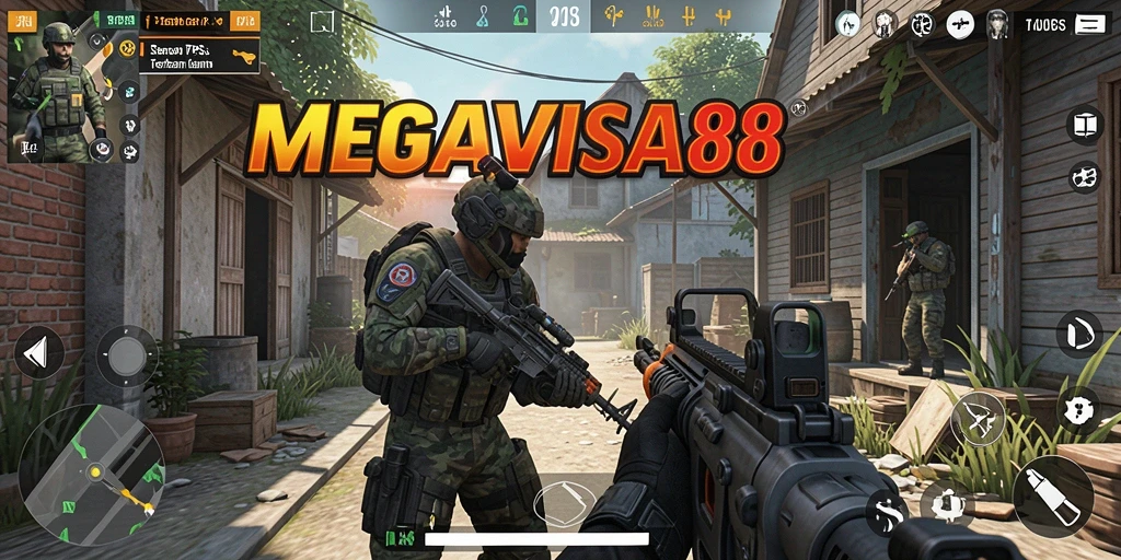 Screenshot gameplay MEGAVISA88 menampilkan aksi tembak-menembak yang seru.