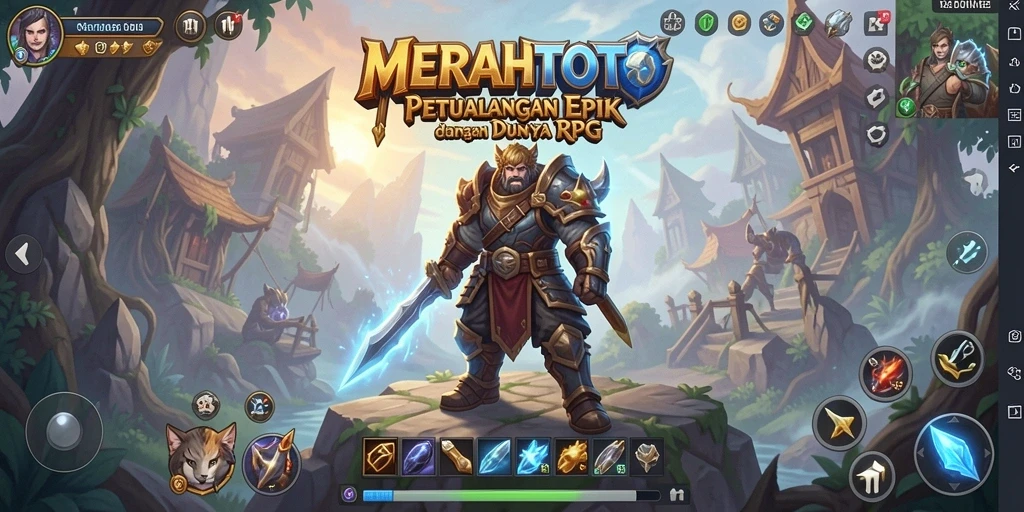 Tampilan menarik dari gameplay RPG MERAHTOTO dengan karakter petualang.