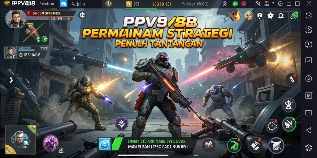 Tangkapan layar utama PPV88 menampilkan pertempuran strategis yang intens.