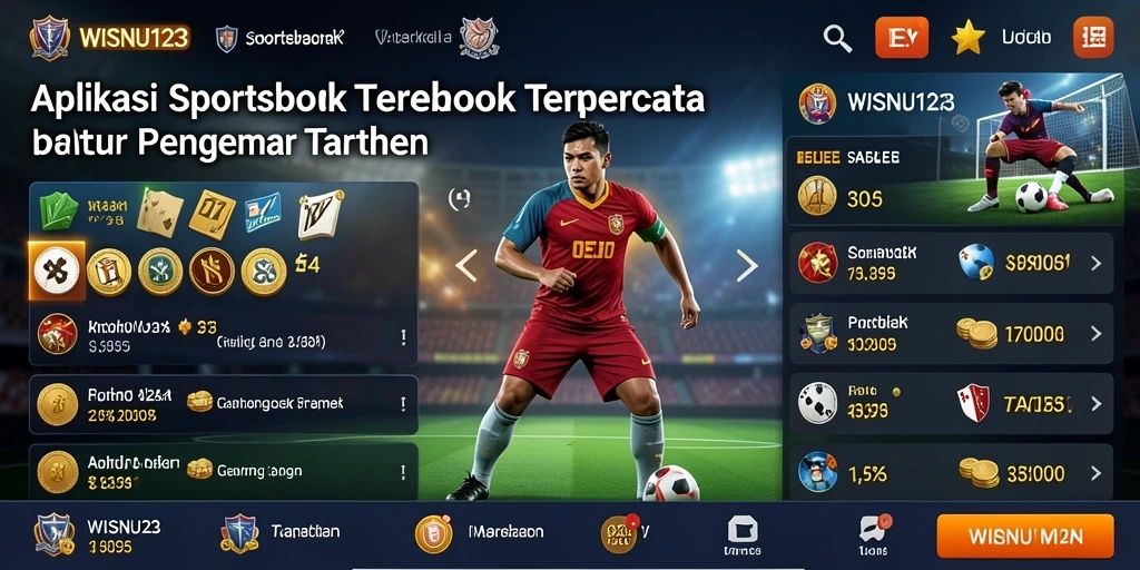 Tampilan antarmuka WISNU123 yang menarik untuk taruhan olahraga.